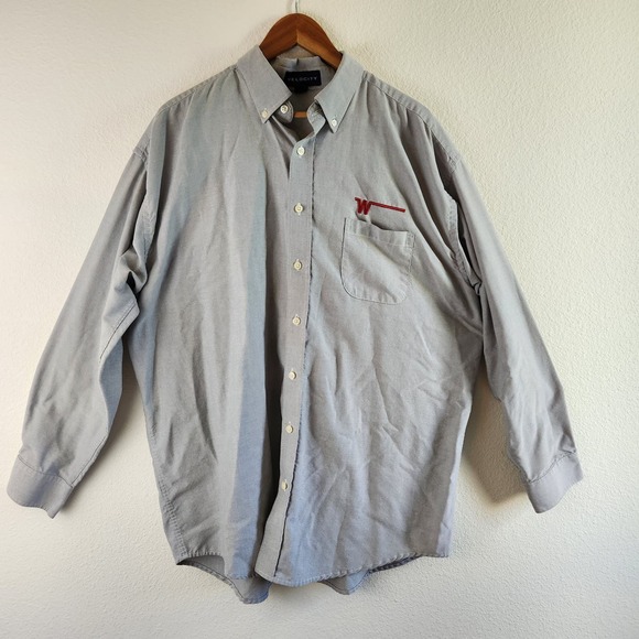 Winnebago Men's XL Gray Chambray Button Long Sleeve Velocity Camper Camping RV - Picture 1 of 7